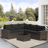 , 6 Pieces Outdoor Sectional Furniture High Backrest Patio