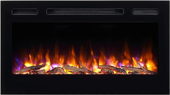 Alice 60 Inches Recessed Electric Fireplace