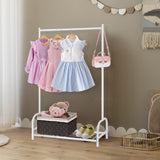 Kids Clothing Rack, Kids Dress Up Storage Rack, Small Clothes Rack with Metal Storage