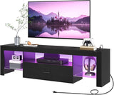 LED TV Stand with Power Outlets to 65 inch TV, Gaming Entertainment Center