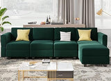 Modular Sectional Sofa Couch with Reversible Chaise Velvet L Shaped Couch