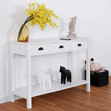 47’’ Console Sofa Table with 3 Storage Drawers and 1 Shelf, White