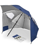 Premiere XL 9-Foot Umbrella - Heavy-duty 1.25" Center Pole & Twist Handle Auger