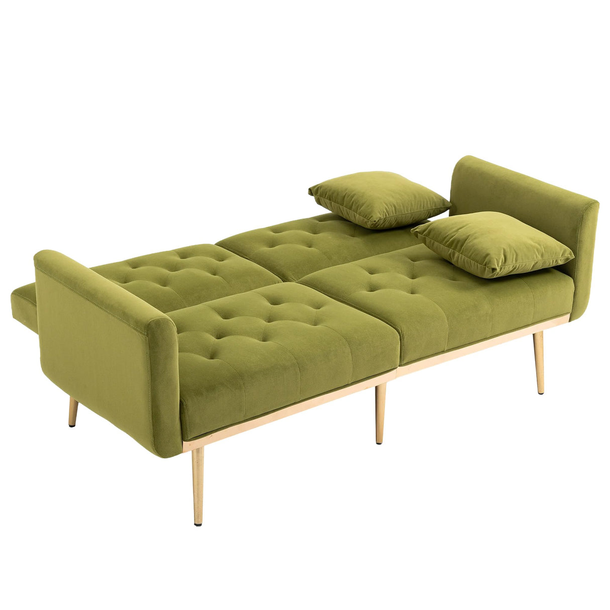 Mid-Century Modern Velvet Loveseat, Petite Accent Sofa Couch