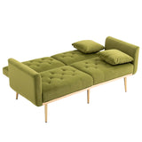 Mid-Century Modern Velvet Loveseat, Petite Accent Sofa Couch