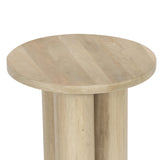 Hazel Side Table with 3 Pillar Legs, Handcrafted Natural Brown Mango Wood