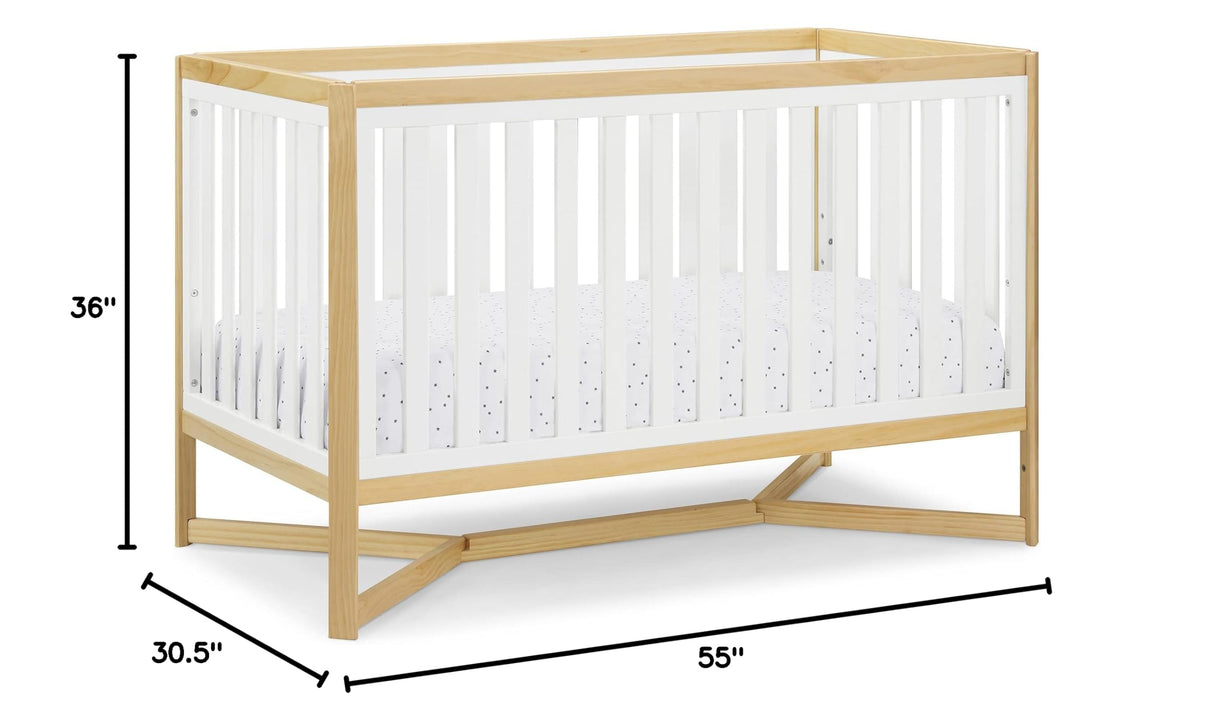 Tribeca 4-in-1 Baby Convertible Crib, Bianca White/Natural