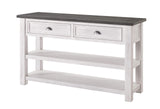 Monterey Solid Wood Sofa Console Table White with Grey Top