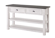 Monterey Solid Wood Sofa Console Table White with Grey Top