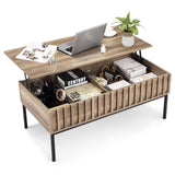 Wooden Coffee Table, Lift Top Coffee Table with Storage Shelf and Hidden Compartment