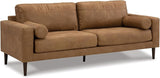 Hazela Contemporary Sofa with 2 Bolster Pillows, Beige