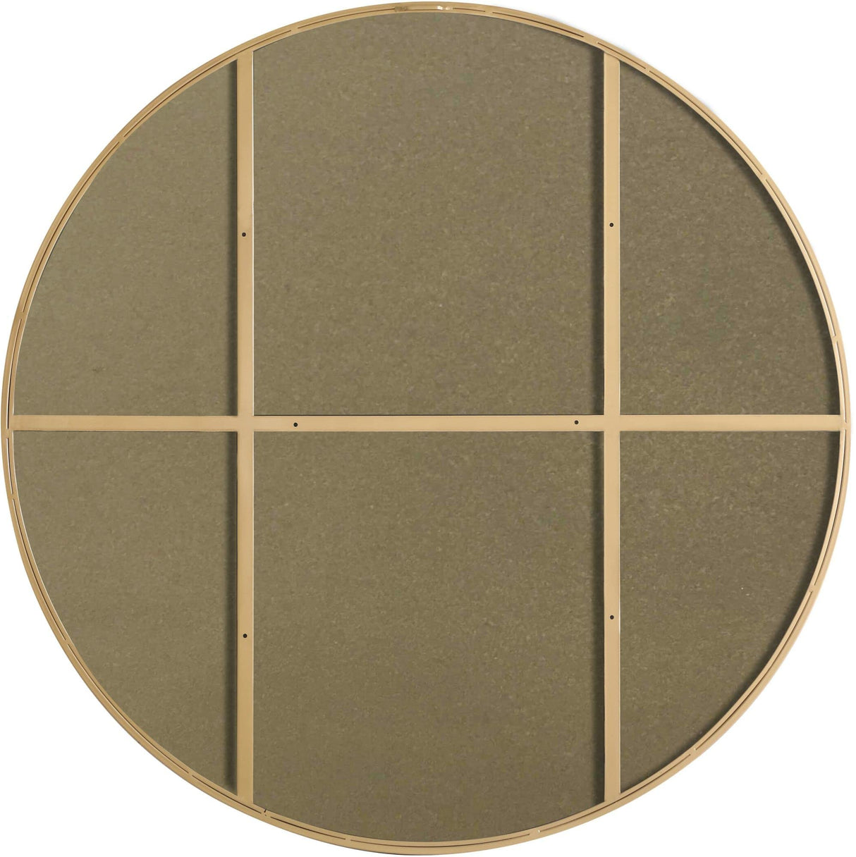 42" Round Metal Frame Mirror in Brass