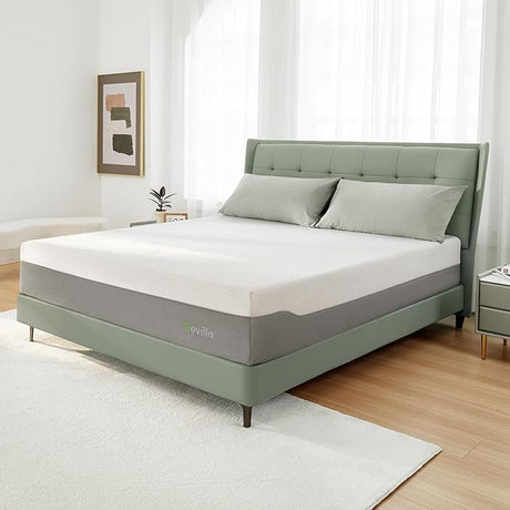 Novilla Full Mattress, 10 Inch, Cooling Memory Foam, Medium Firm, White