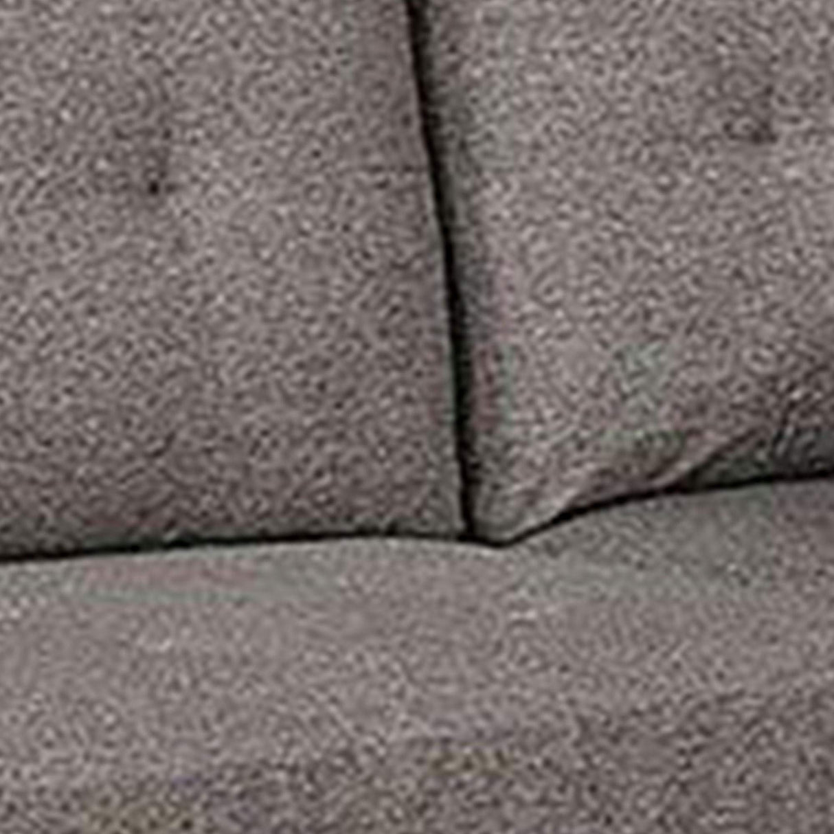 Benjara Fabric Sectional Sofa with Tufted Box Cushion Seat and Fixed Back, Gray