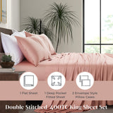 | King Size Bed Sheet Set | 100% Viscose Made from Bamboo | Organically Grown | Ultra Soft |