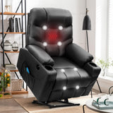 Electric Power Lift Chair, PU Leather Massage Chair Recliner for Adults, Elderly, USB Port