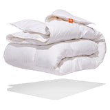 All Season White Goose Feather Duvet Comforter Twin Size - 233 TC Shell 100% Cotton