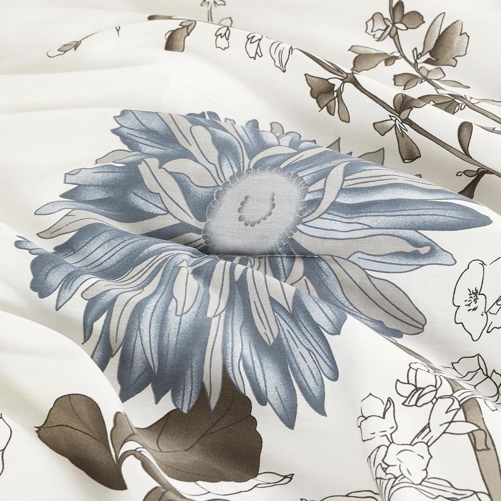 Floral Comforter Set - 100% Cotton Vintage Botanical Bedding