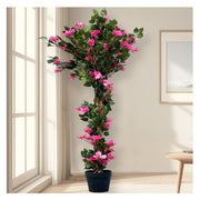 5.5 Feet Artificial Bougainvillea Tree Indoors Outdoors, Faux Flower Tree, Fake Blooming