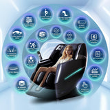 Massage Chair Full Body Zero Gravity, 55“ SL-Track Shiatsu, 10 Modes