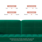 Loveseat Sofa, 70.5" Green Velvet Couch Love Seat Couches with Tufted Seat