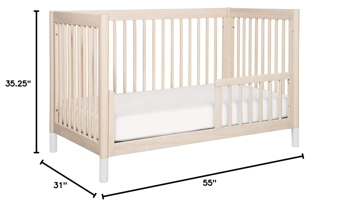 4-in-1 Convertible Crib with Toddler Bed Conversion in Washed Natural