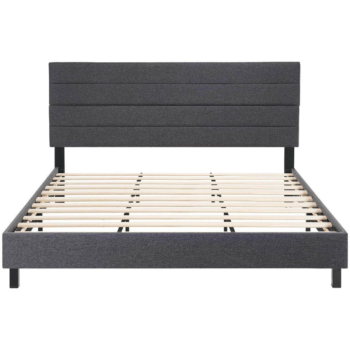 king Bed Frame, Modern Upholstered Bed Frame king with Adjustable Linen Headboard