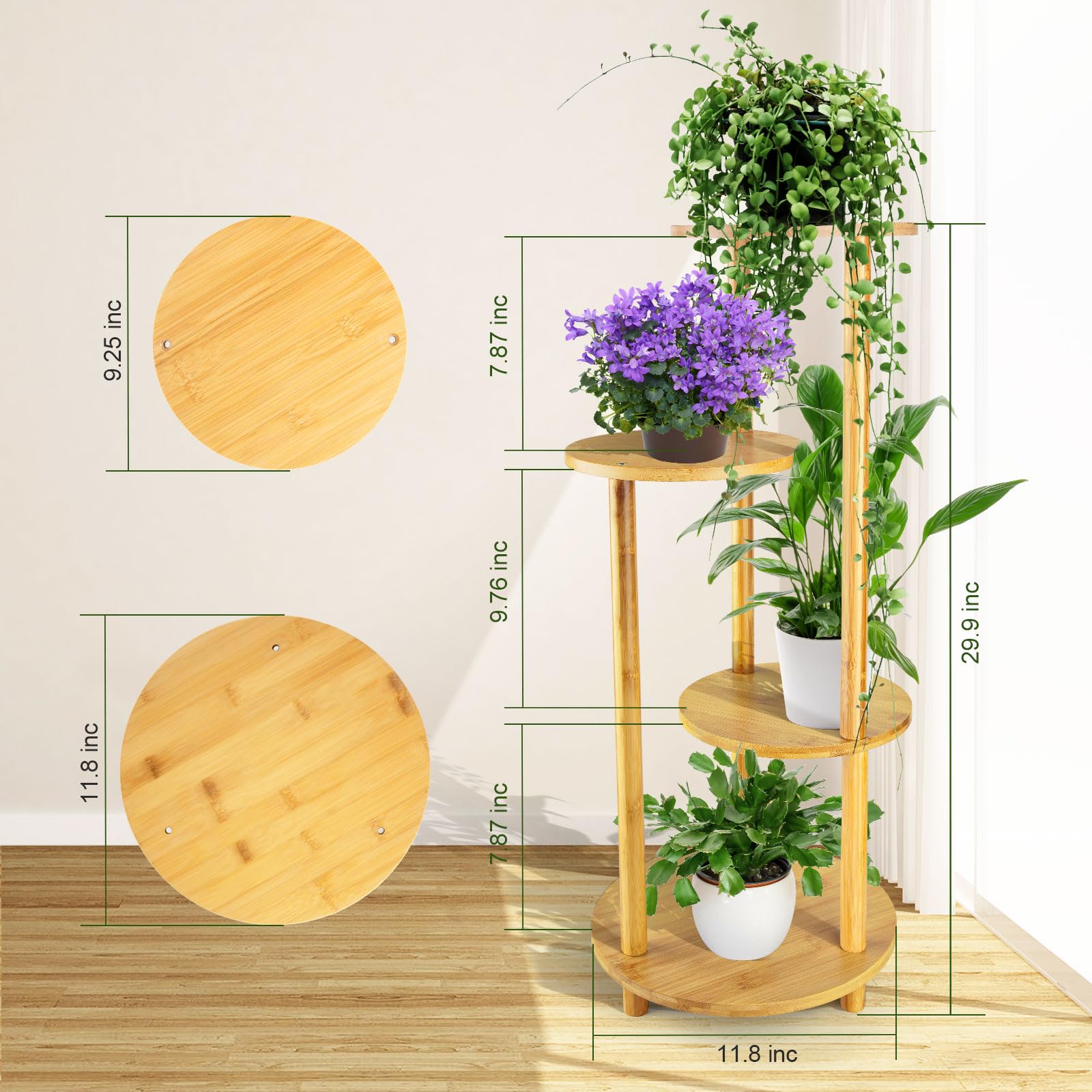 Bamboo Plant Stand Indoor - 4 tier