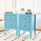 White Nightstand Set of 2, Nightstands with 2 Drawers, Bed Side Table/Night Stand, Small Nightstand for Bedroom, Small Spaces