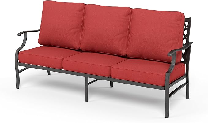 Patio Furniture Sofa, All-Weather Outdoor 3 Seats Couch, Outdoor Patio Couch