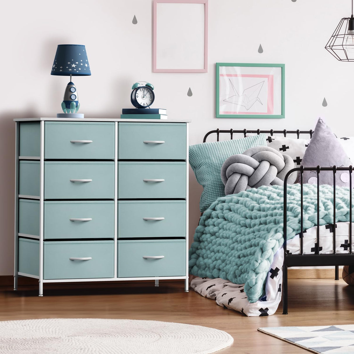 Kids Dresser with 8 Drawers - Storage Unit Organizer Chest for Clothes - Bedroom,