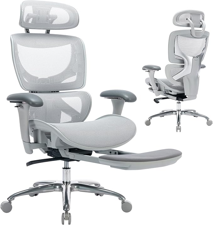 Ergonomic Mesh Office Chair with Footrest, High Back Computer Executive Desk Chair