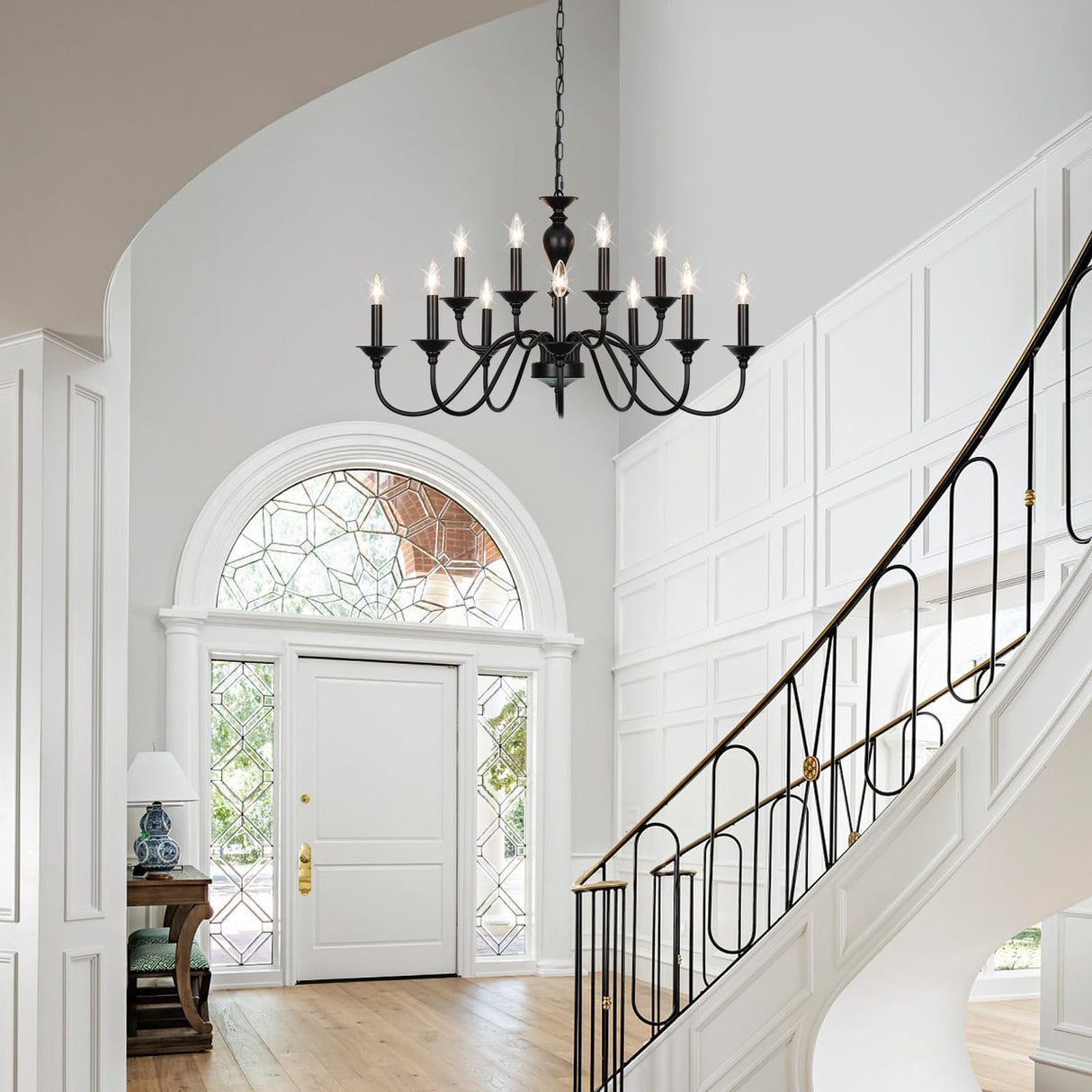 Black Farmhouse Chandeliers for Dining Room Light Fixtures Over Table