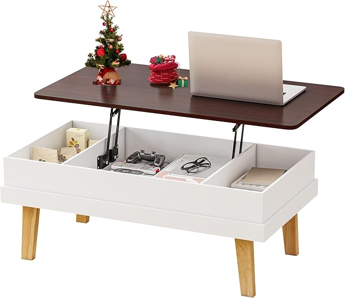 Lift Top Coffee Table, Easy-to-Assembly Coffee Table with Large Hidden Storage Compartment