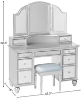 Tracy Silver Vanity with Stool