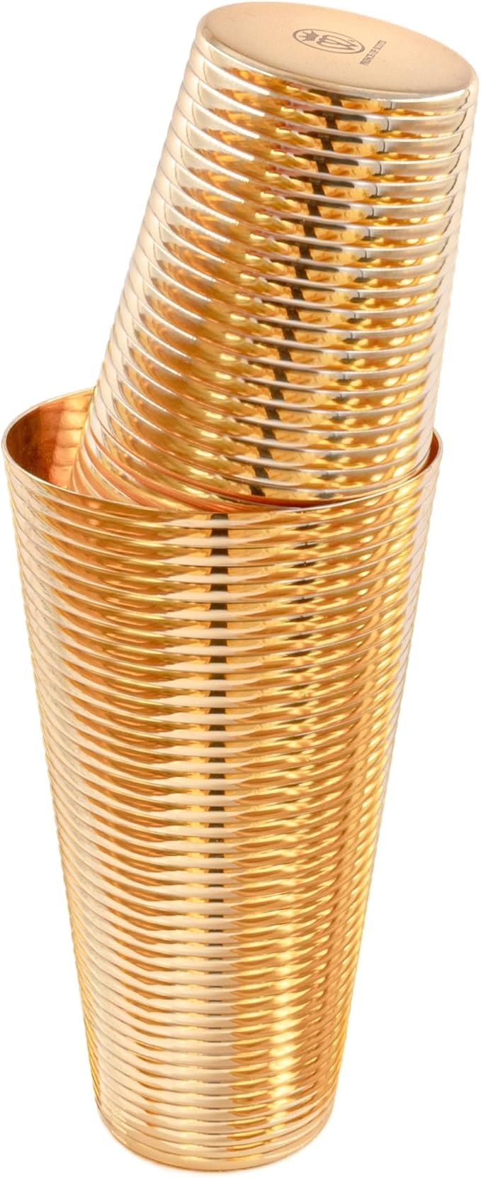 Fluted Copper 3-Piece Cocktail Shaker Set