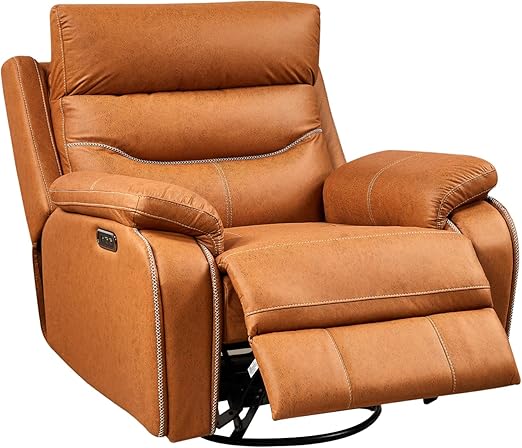 Dual OKIN Motor Power Recliner Chairs Swivel Rocker Recliner with One-key Reset Button