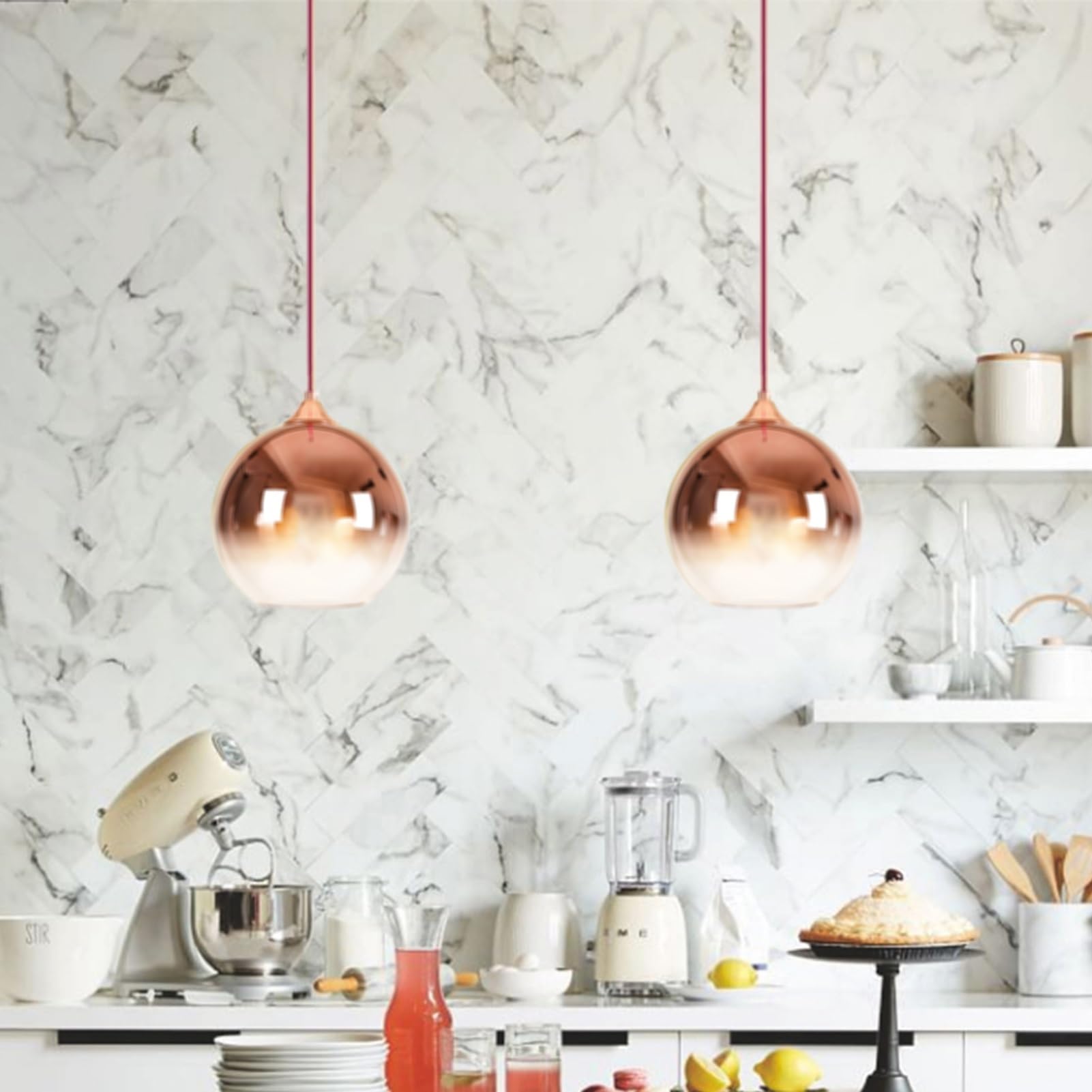 Battery Operated Pendant Light with Remote Control - Dimmable LED Ceiling Light