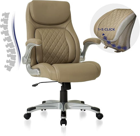 Ergonomic Office Chair Premium Microfiber Leather Adjustable Lumbar Support & Armrests