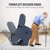 Power Lift Recliner Chair with Massage and Heat for Elderly, Microfiber