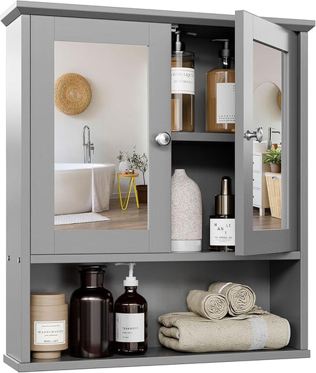 Medicine Cabinets with 1 Open Shelves for Bathroom Organizer or Laundry Room