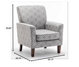 US Pride Modern Accent Armchair for Office and Living Room Decor with Birch Wood Frame and Microfiber Upholstery, Easily Assembled Arm Chair with Removable Cushions, 03 Printed Fabric