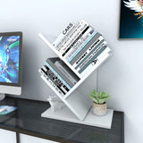 Tree Bookshelf, 3-Tier Book Storage Organizer Shelves Floor Standing Bookcase