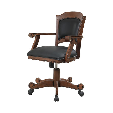 Simple Relax Leatherette Arm Chair, Tobacco and Black