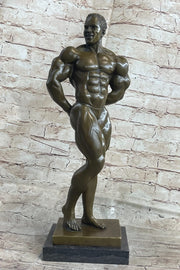 Bronze Statue-Male Nude-Gay Interest-Bodybuilder Muscular Art Deco Figurine