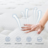 Queen Size Mattress, 12 Inch Memory Foam Mattress, Hybrid Mattress in a Box with Independent Spring,