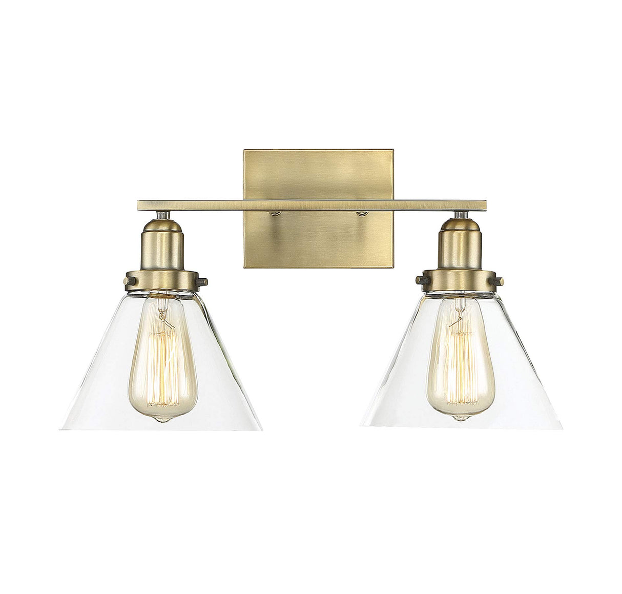 8-9130-2-322 Drake Farmhouse Vintage Industrial Clear Glass Bathroom Vanity Wall Light