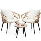 Outdoor Wicker Furniture Set, All-Weather Rattan Chairs Conversation Set