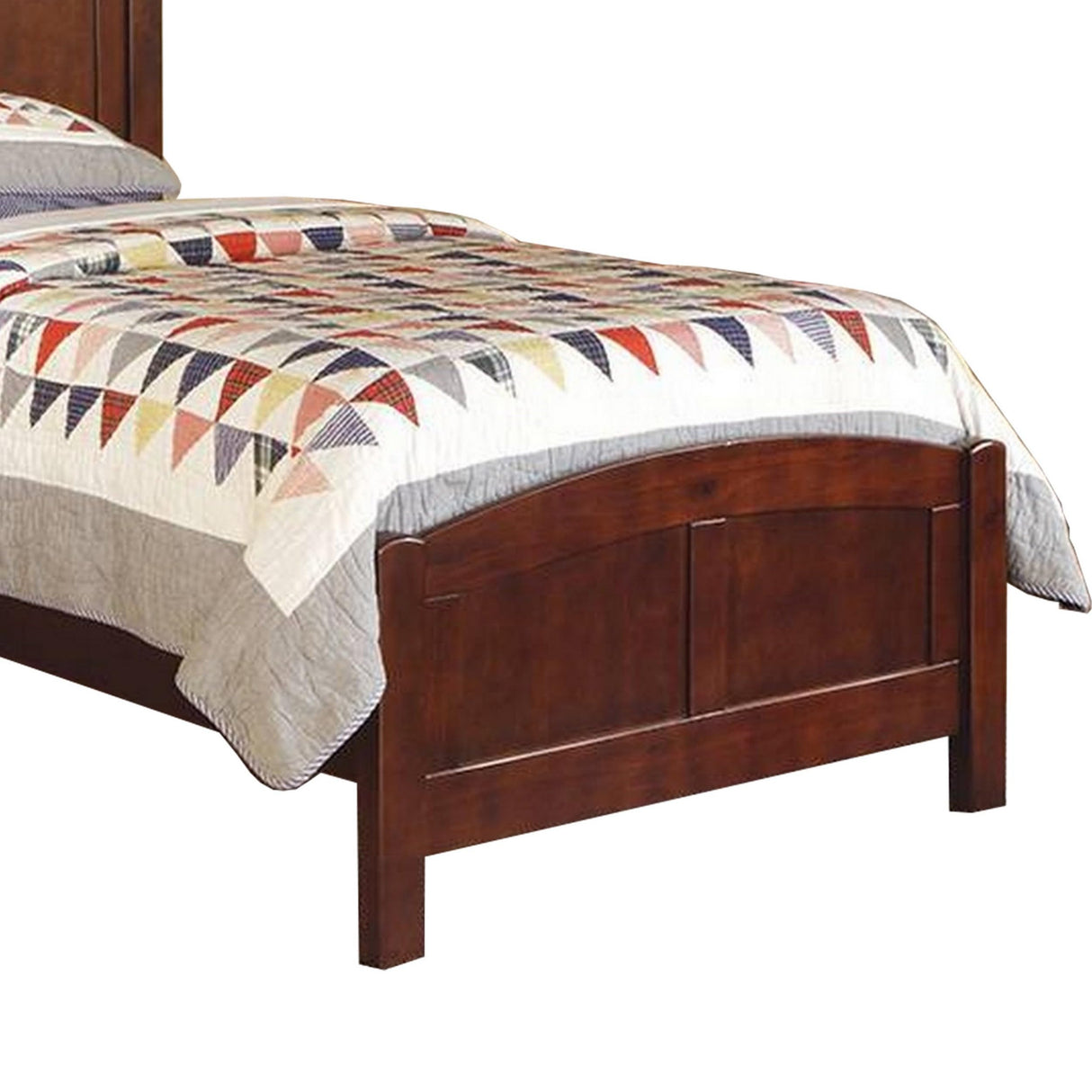 Arched Headboard and Footboard, Dark Cherry Brown Wood