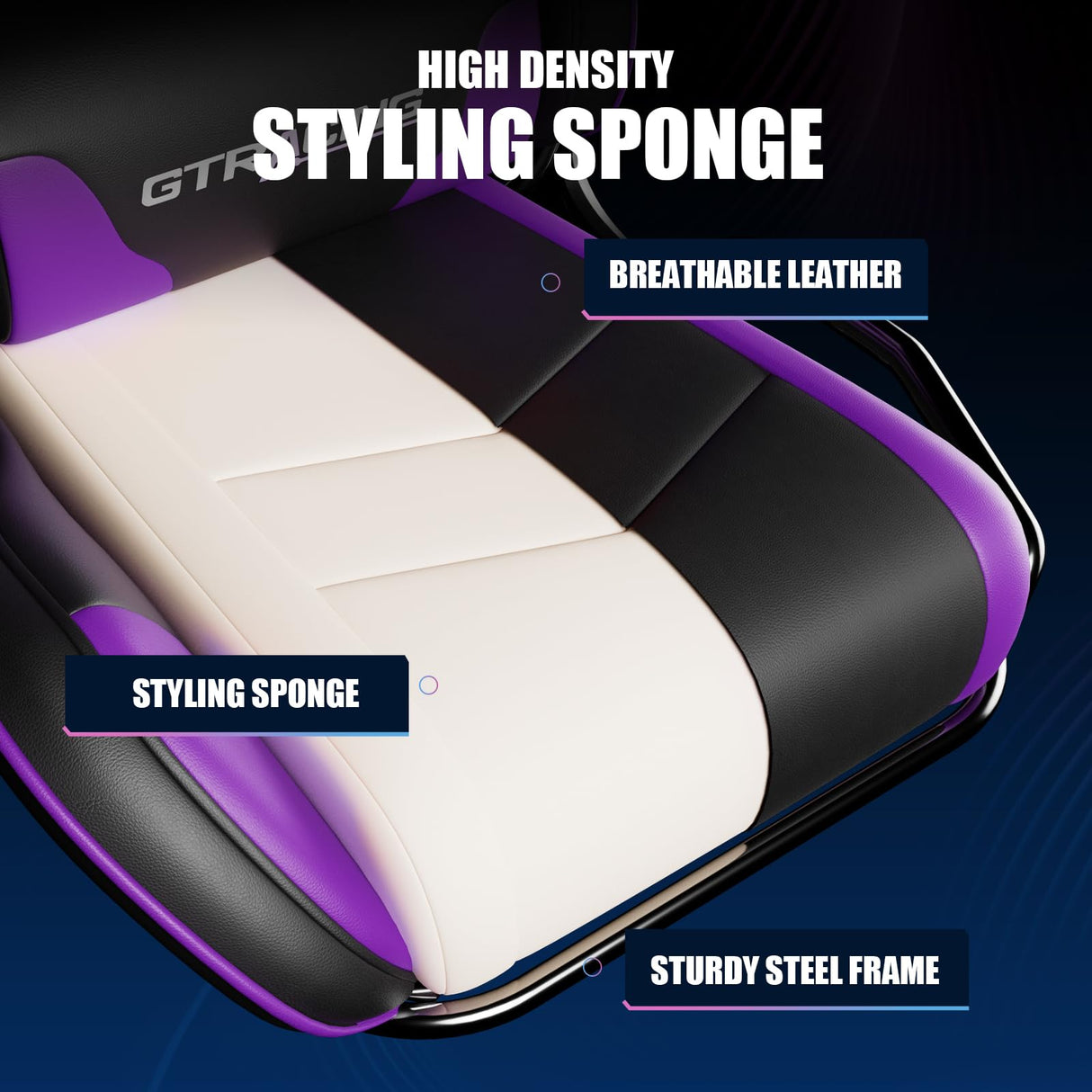 Gaming Chair with Bluetooth Speakers - Ergonomic Office Chair with Lumbar Support